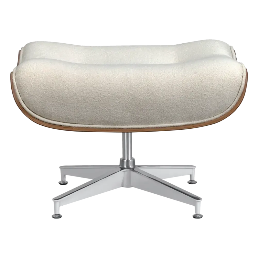Cavel Lounge Chair Ottoman / Hocker Wit Bouclé | Essen Schaal