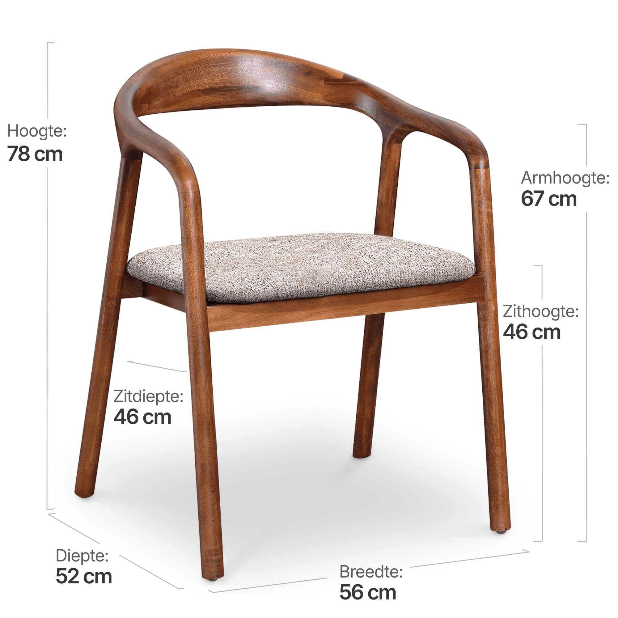 Artson Eetkamerstoel | Walnoot Hout | Zand OTE