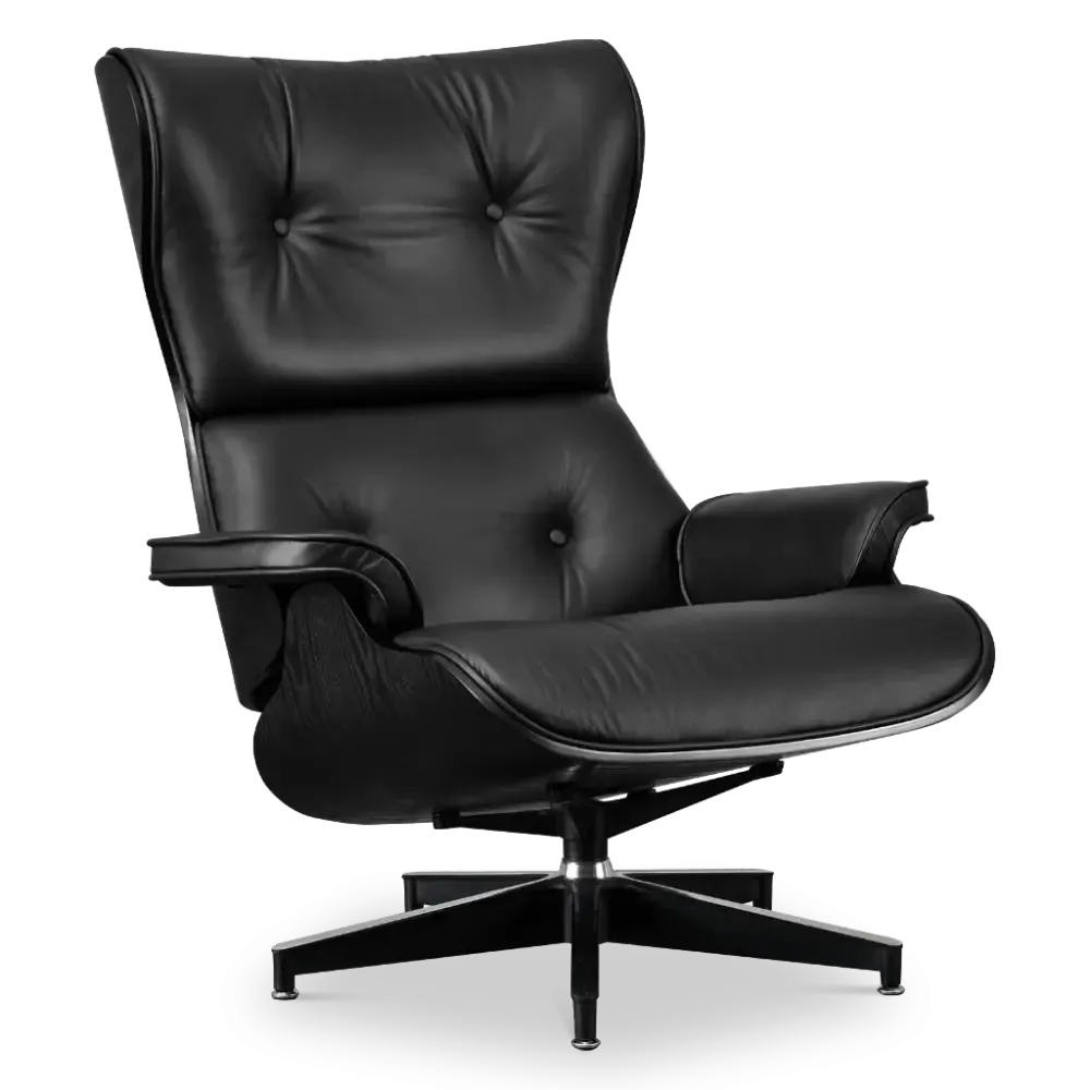 specificaties cavel lounge chair zwart leer zwarte schalen