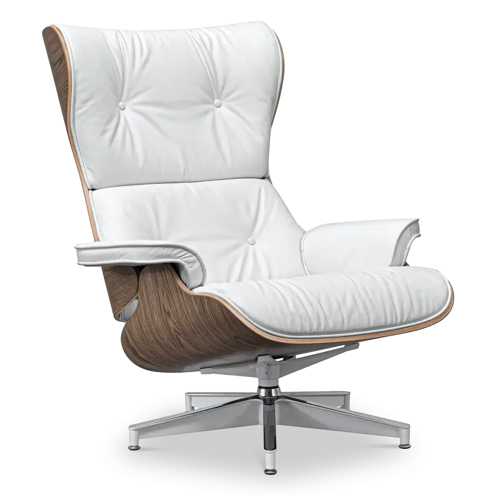 specificaties cavel lounge chair wit leer walnoot schalen