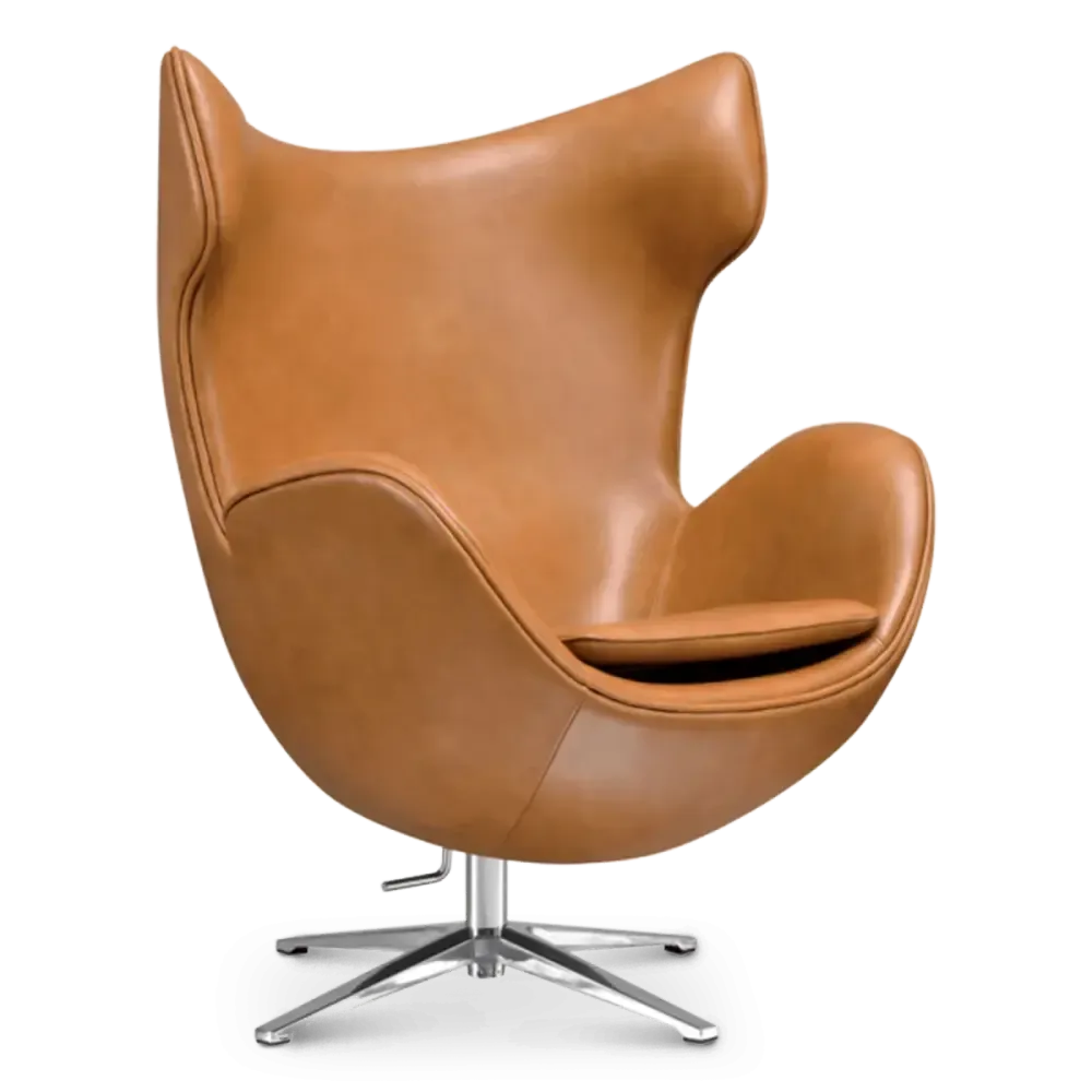 specificaties flag chair cognac leer chrome onderstel