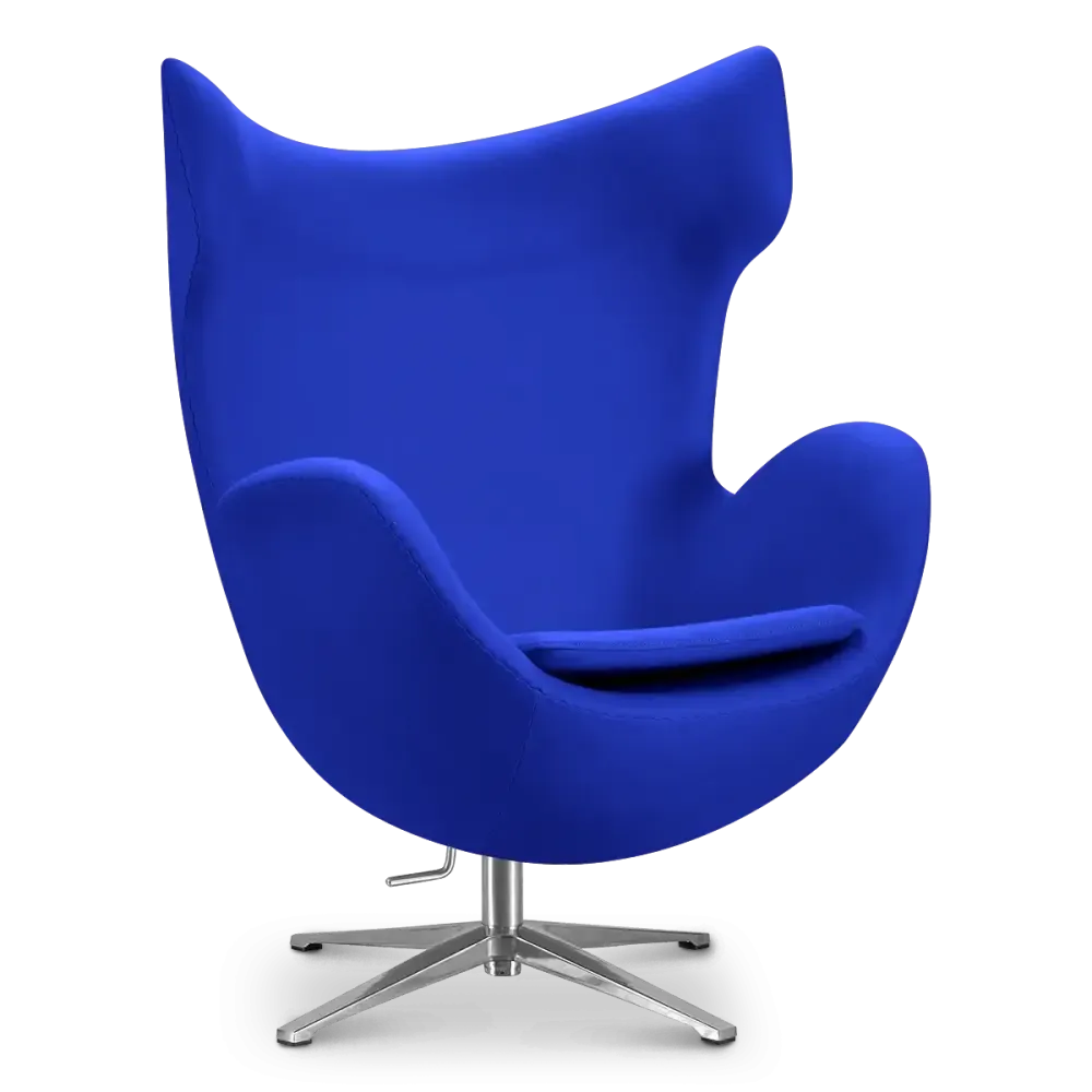 specificaties flag chair blauw kasjmier chrome onderstel