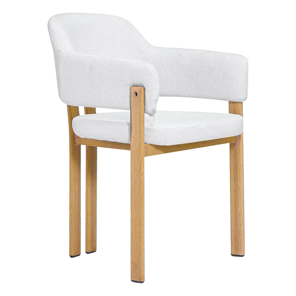 specificaties-isamu-eetkamerstoel-eiken finish-wit bouclé