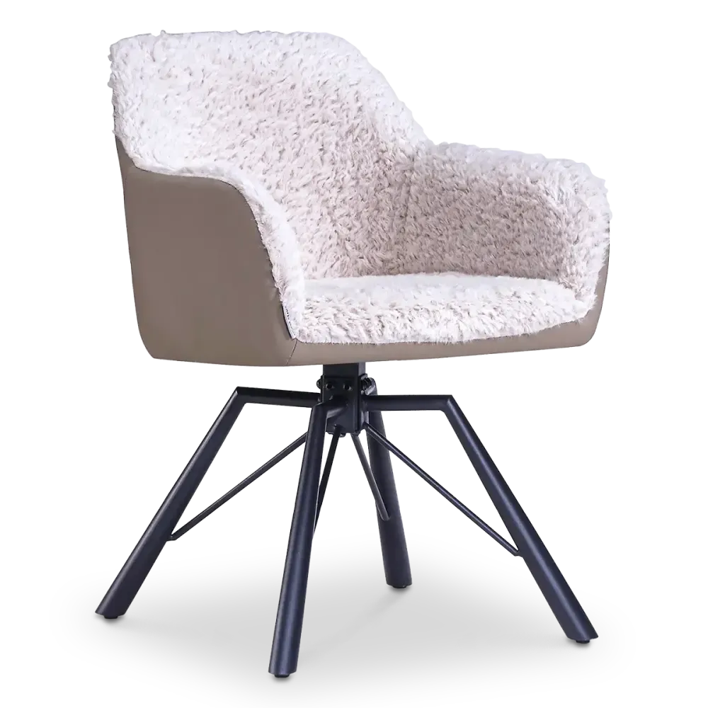specificaties-nord-eetkamerstoel-zwarte finish-taupe sheepskin