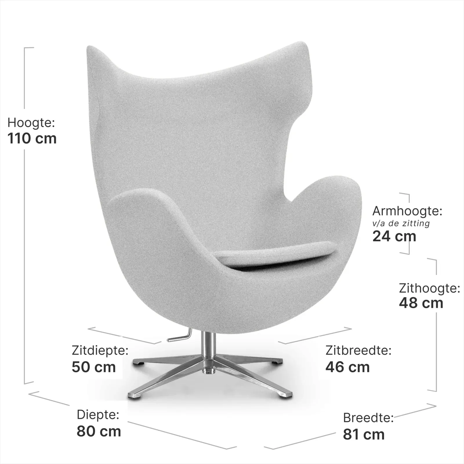 Flag Chair Licht Grijs Kasjmier