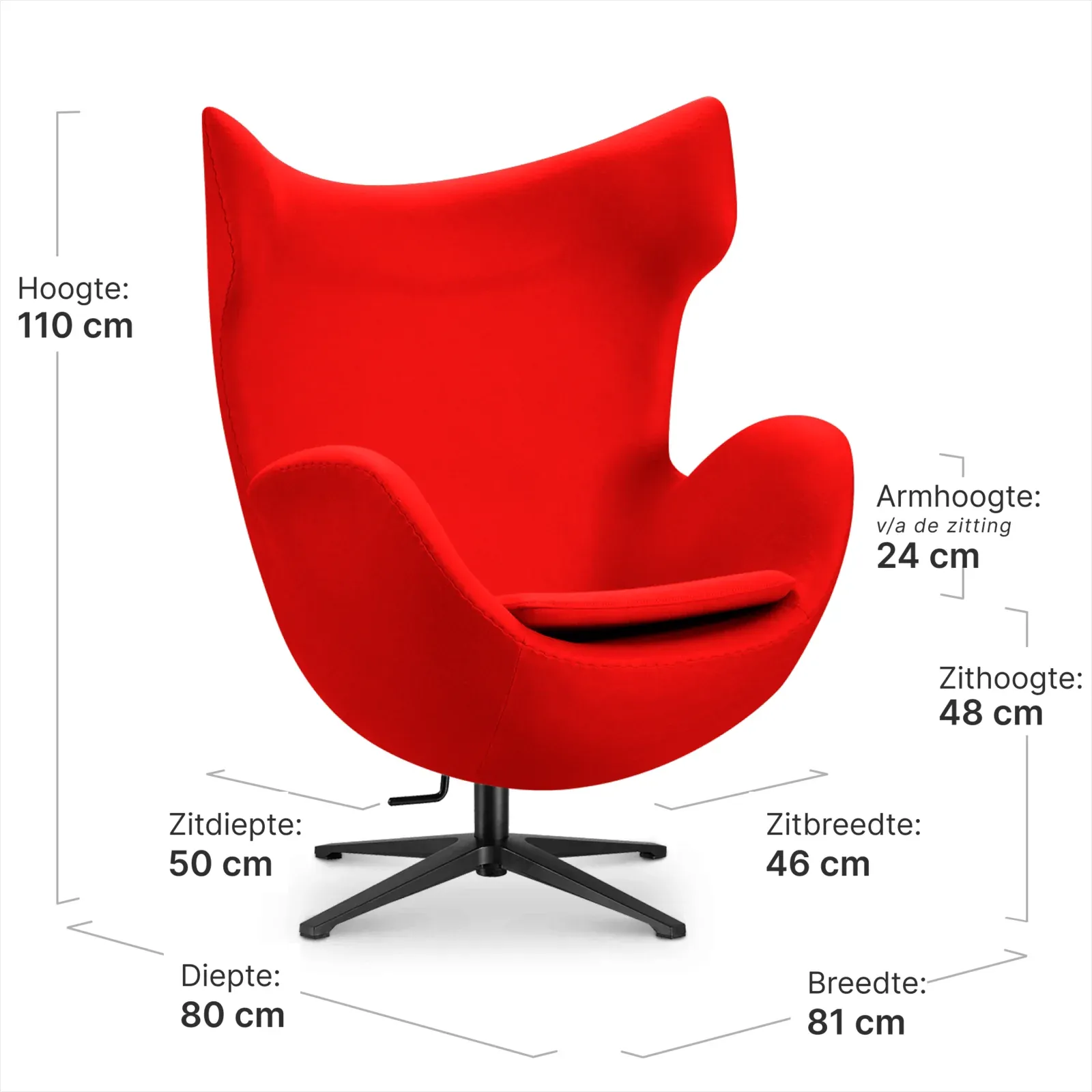Flag Chair Rood Kasjmier