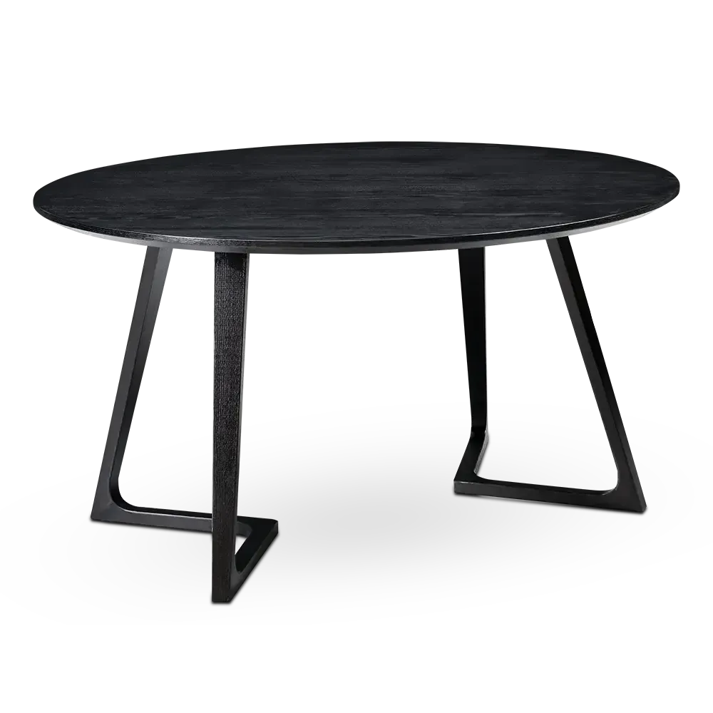 specificaties Jensen eettafel rond zwarte finish   