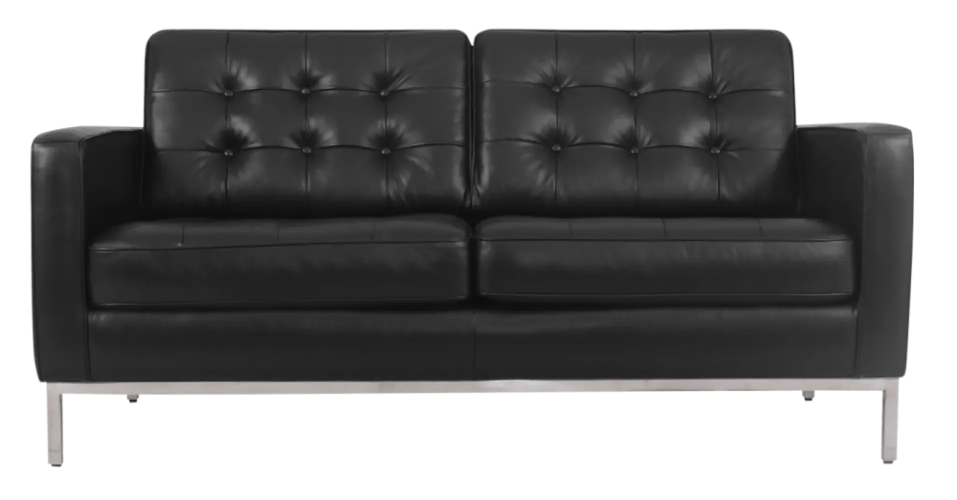 Florence Knoll Twee Zits Zwart Leer
