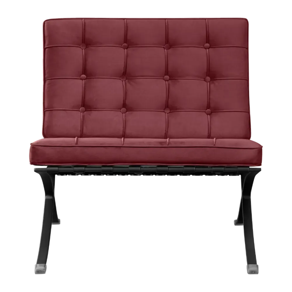 Paviljoen Chair Bordeaux Red Velvet | Black Frame