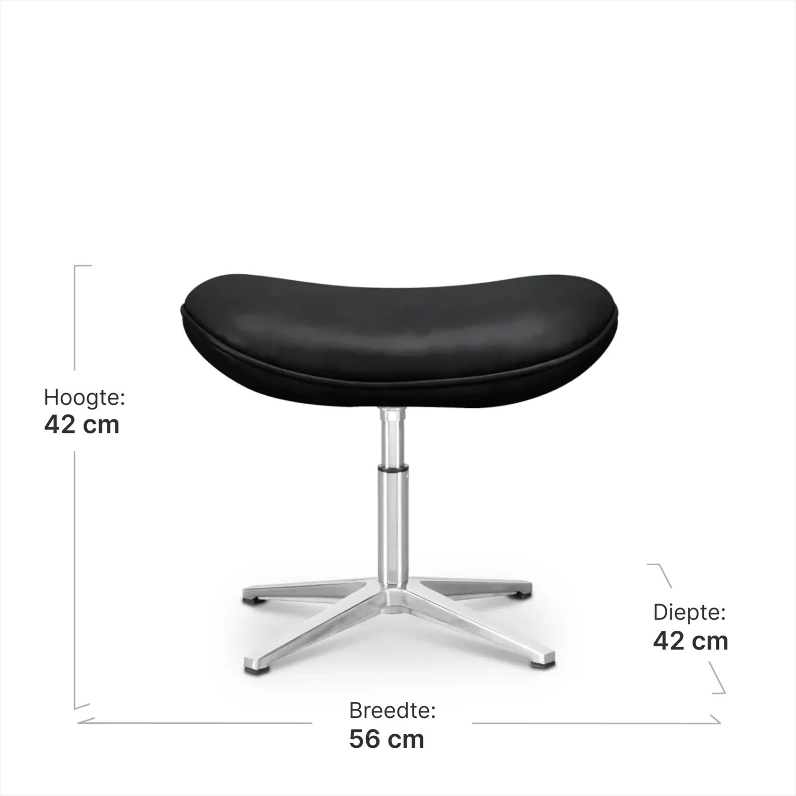 Flag Chair Zwart Leer