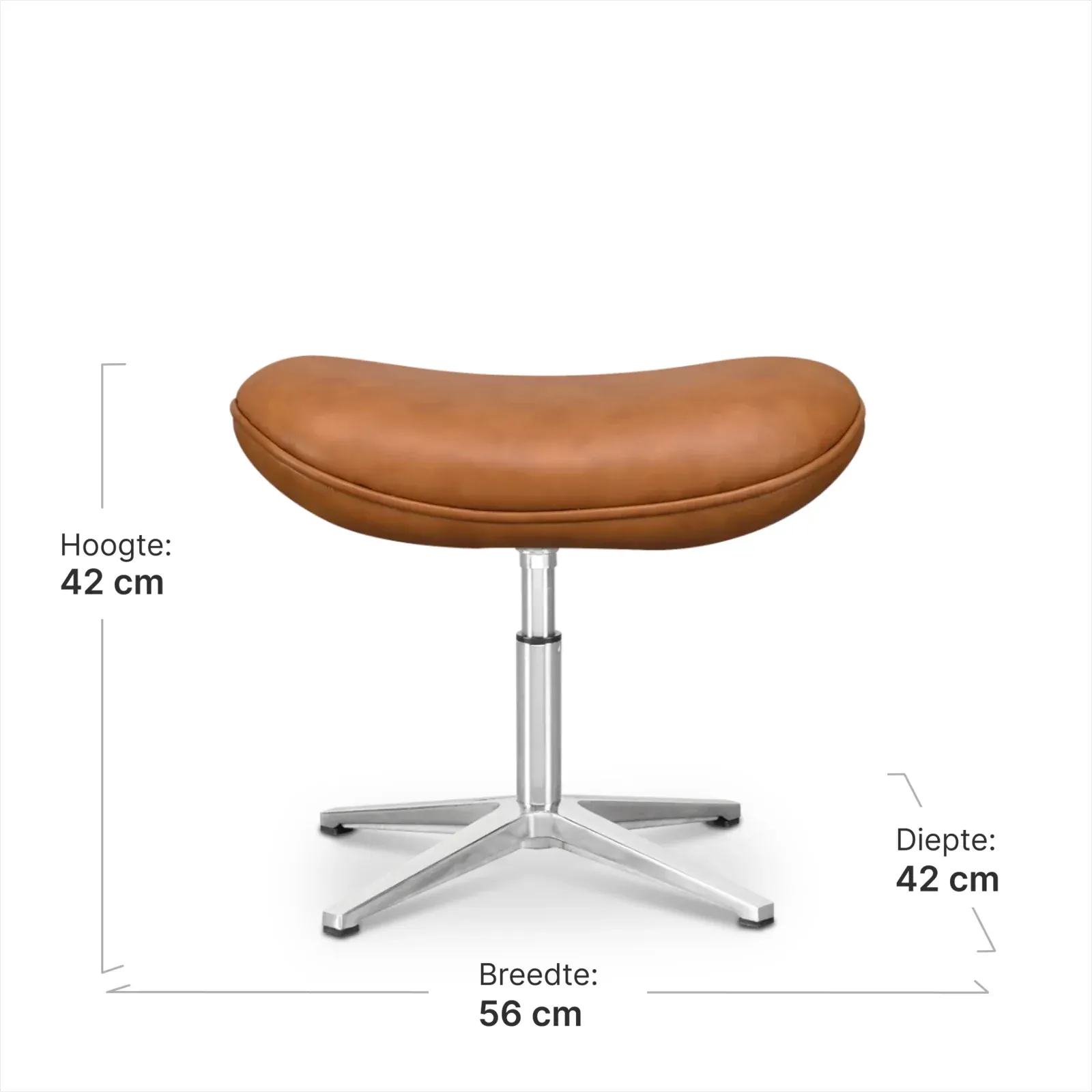 Flag Ottoman / Hocker Cognac / Bruin Leer
