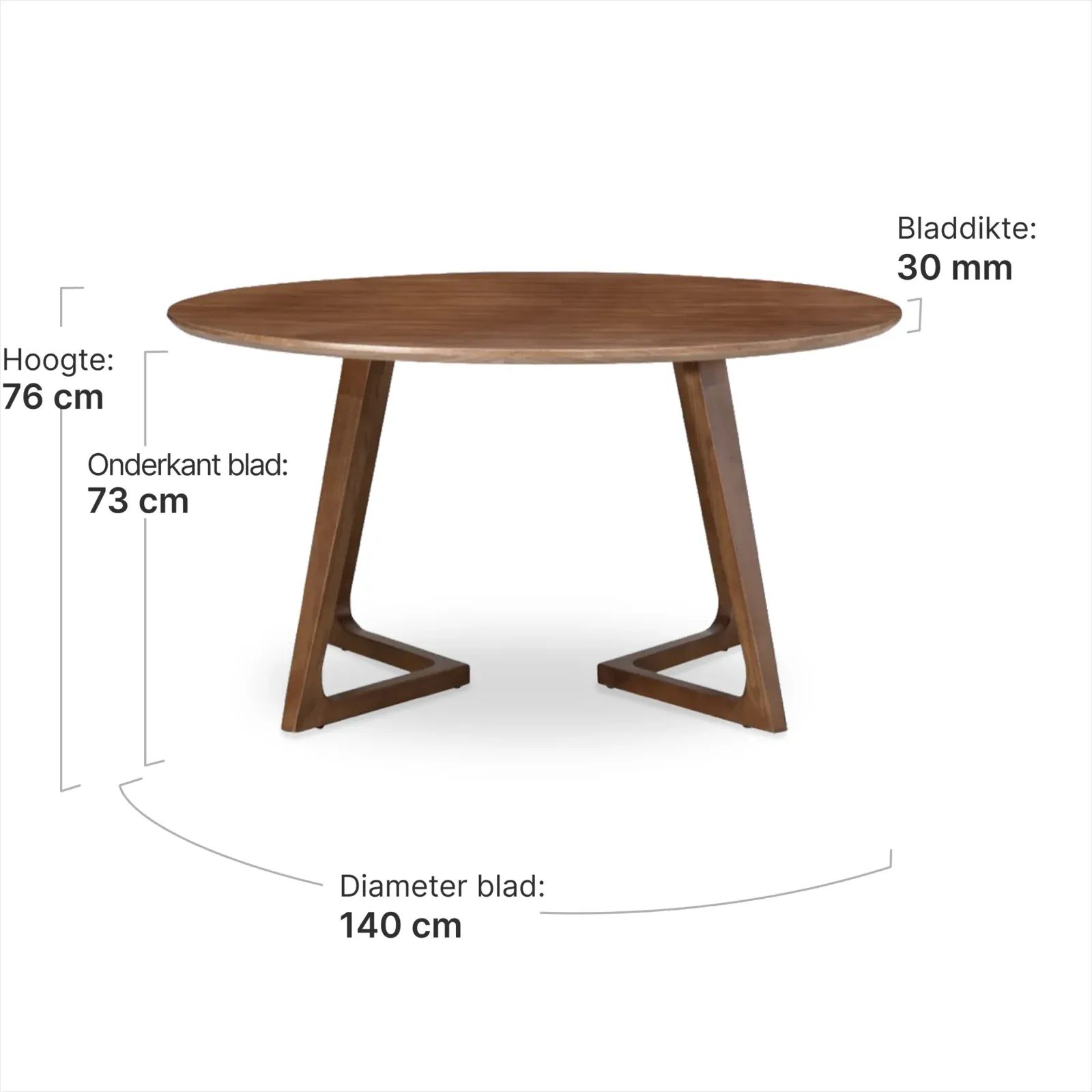 Eettafel Jensen Rond Walnoot