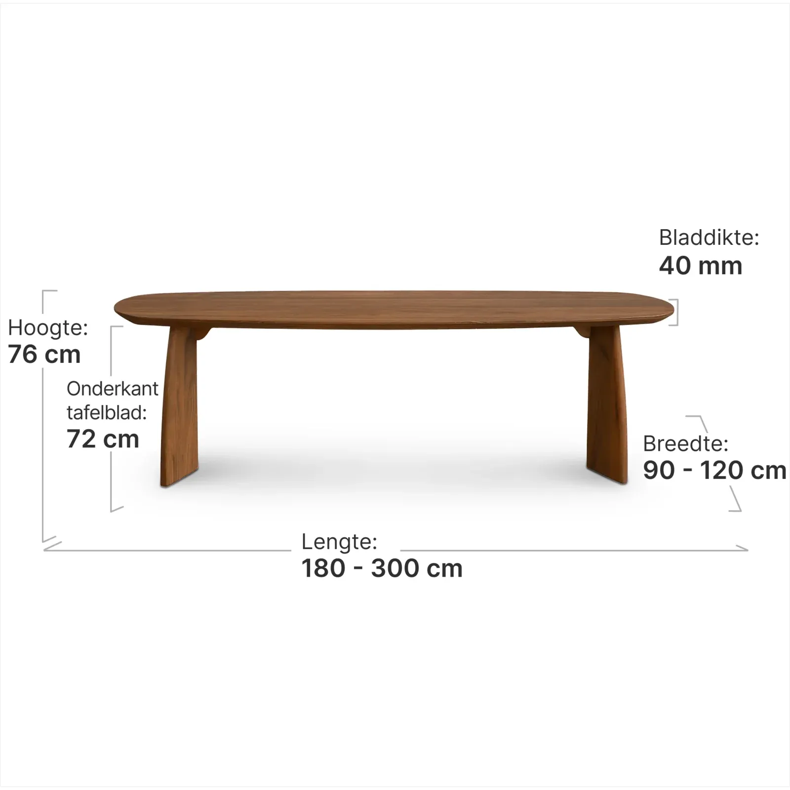 Cavel Nordic Curve Eettafel | Massief Amerikaans Walnoot | Deens Ovaal
