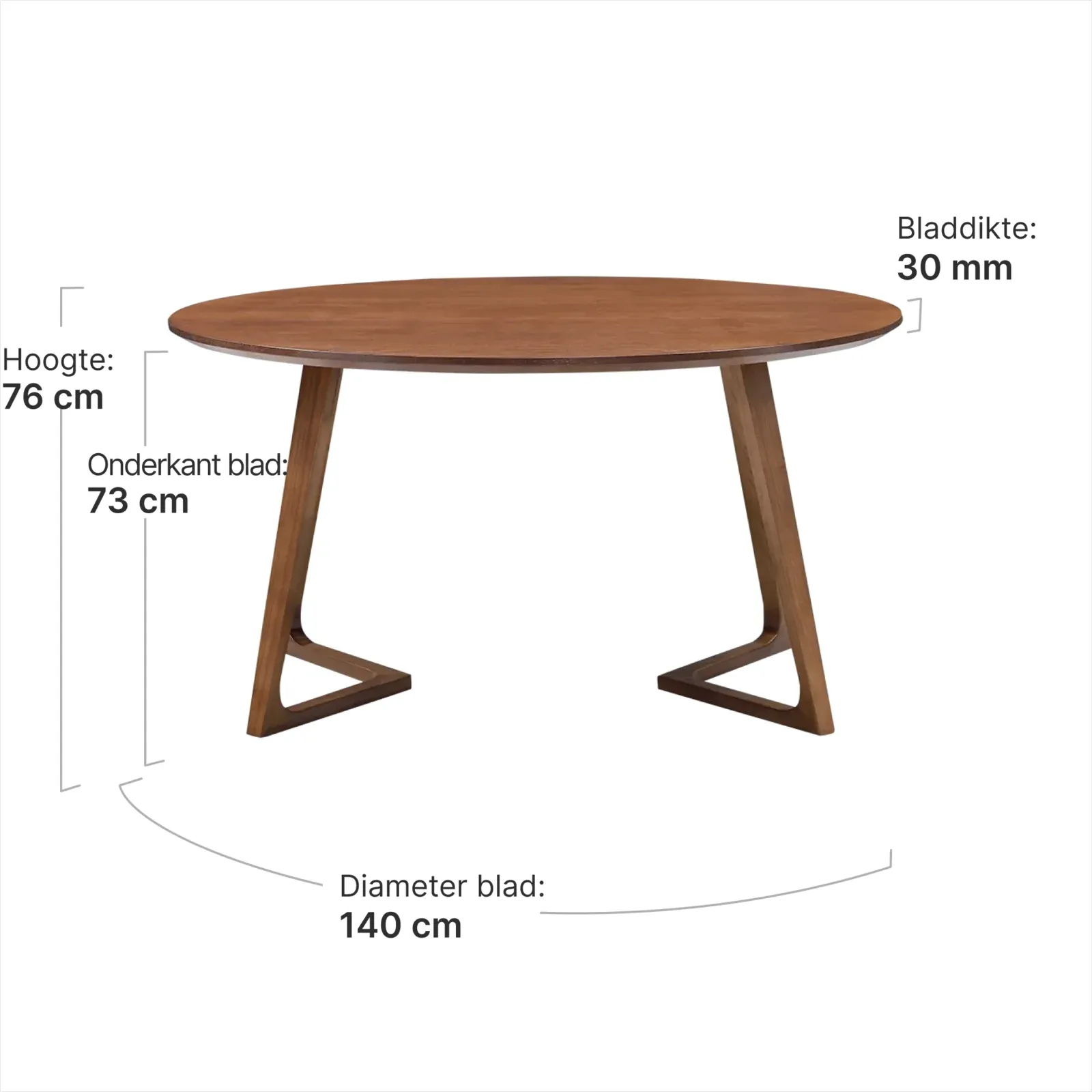 Eettafel Jensen Rond Walnoot (OUD MODEL)