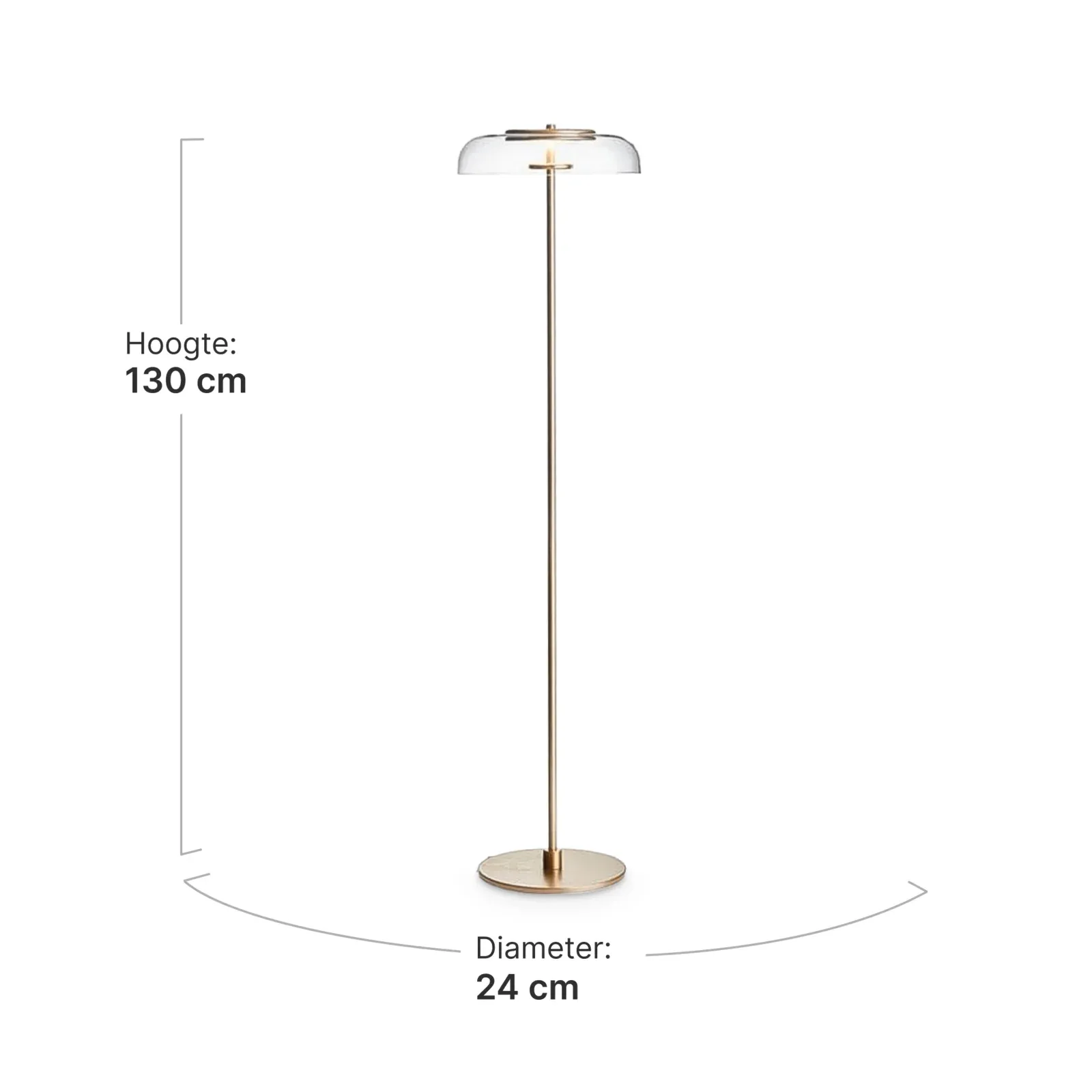 Vloerlamp Amber | Goud Amber