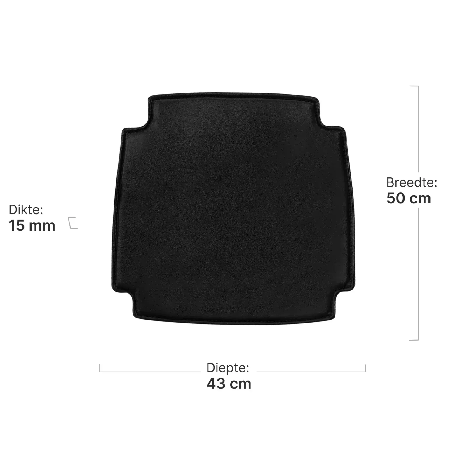 Seatdot / Kussentje voor Wishbone stoelen | PU Leer | Zwart