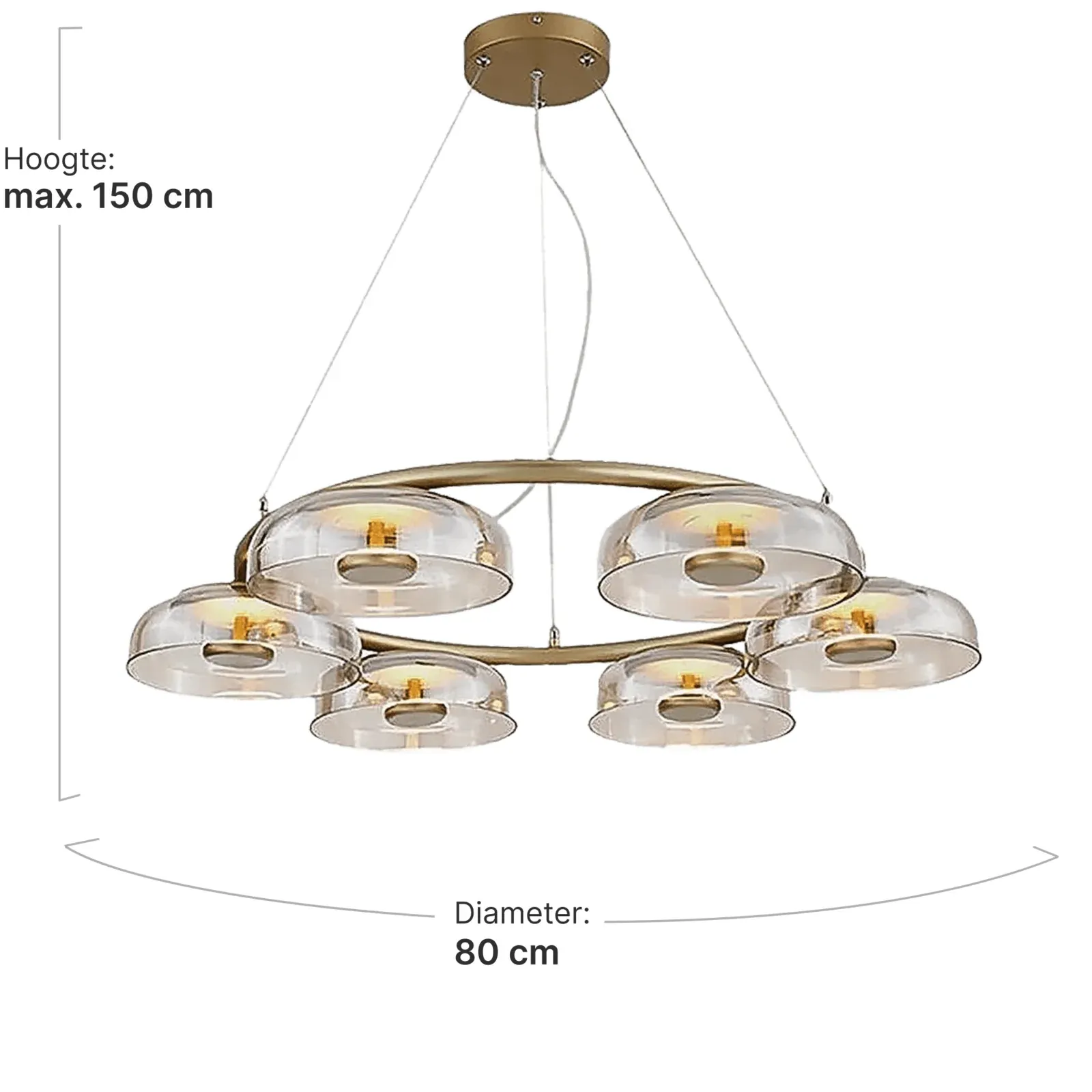 Kroonluchter Amber | Goud Amber