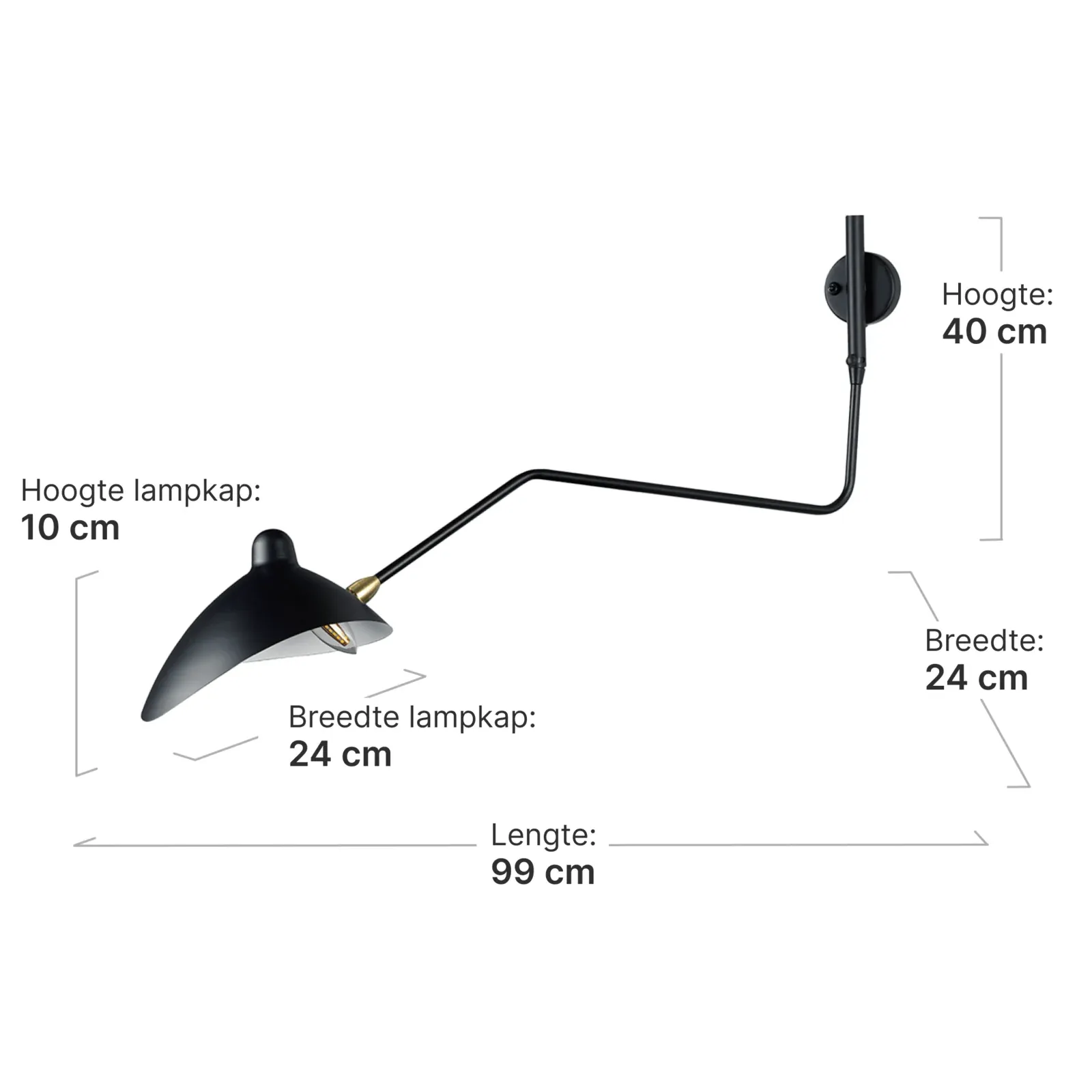 Wandlamp Blackwidow | Zwart