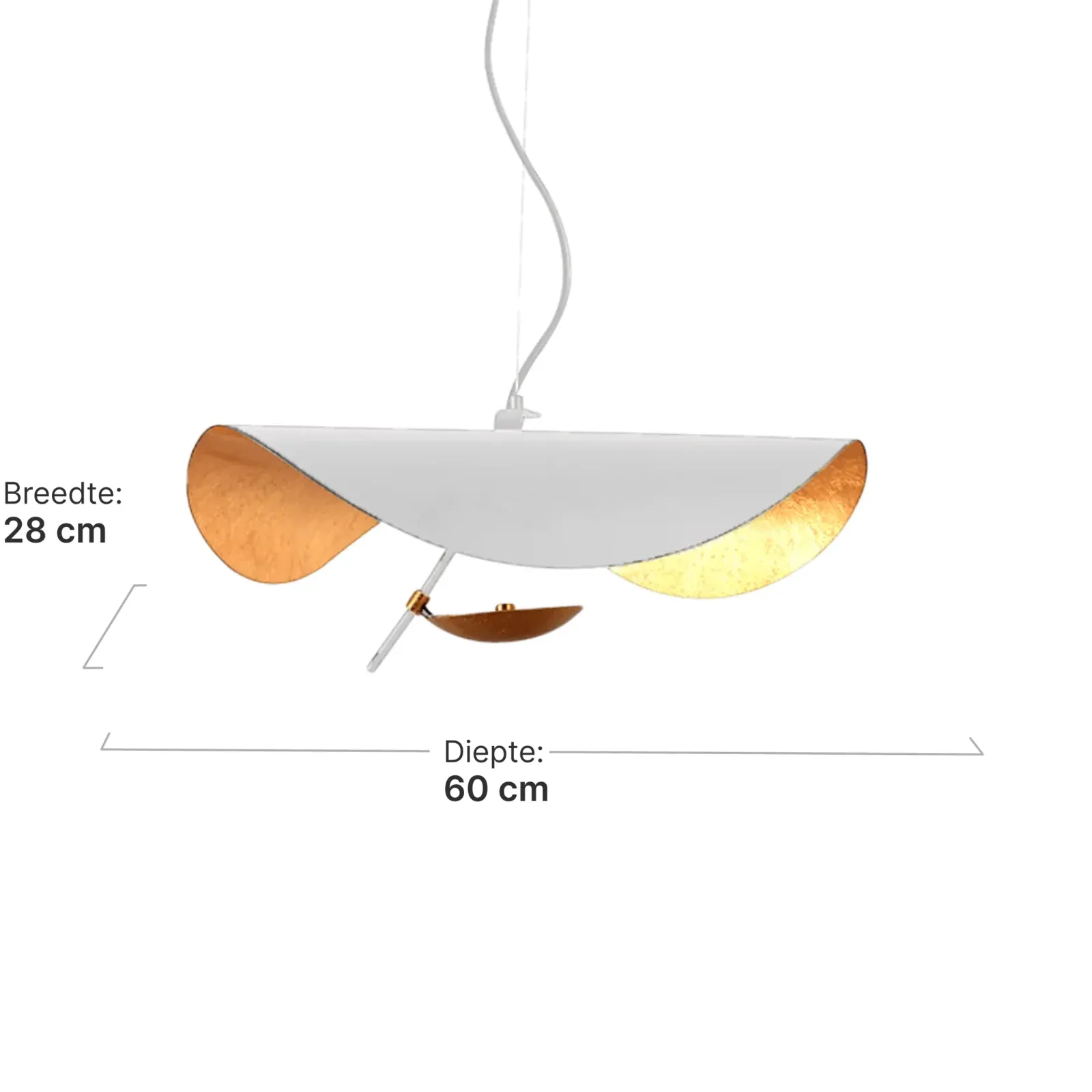 Hanglamp Gulf | Mat Wit / Goud