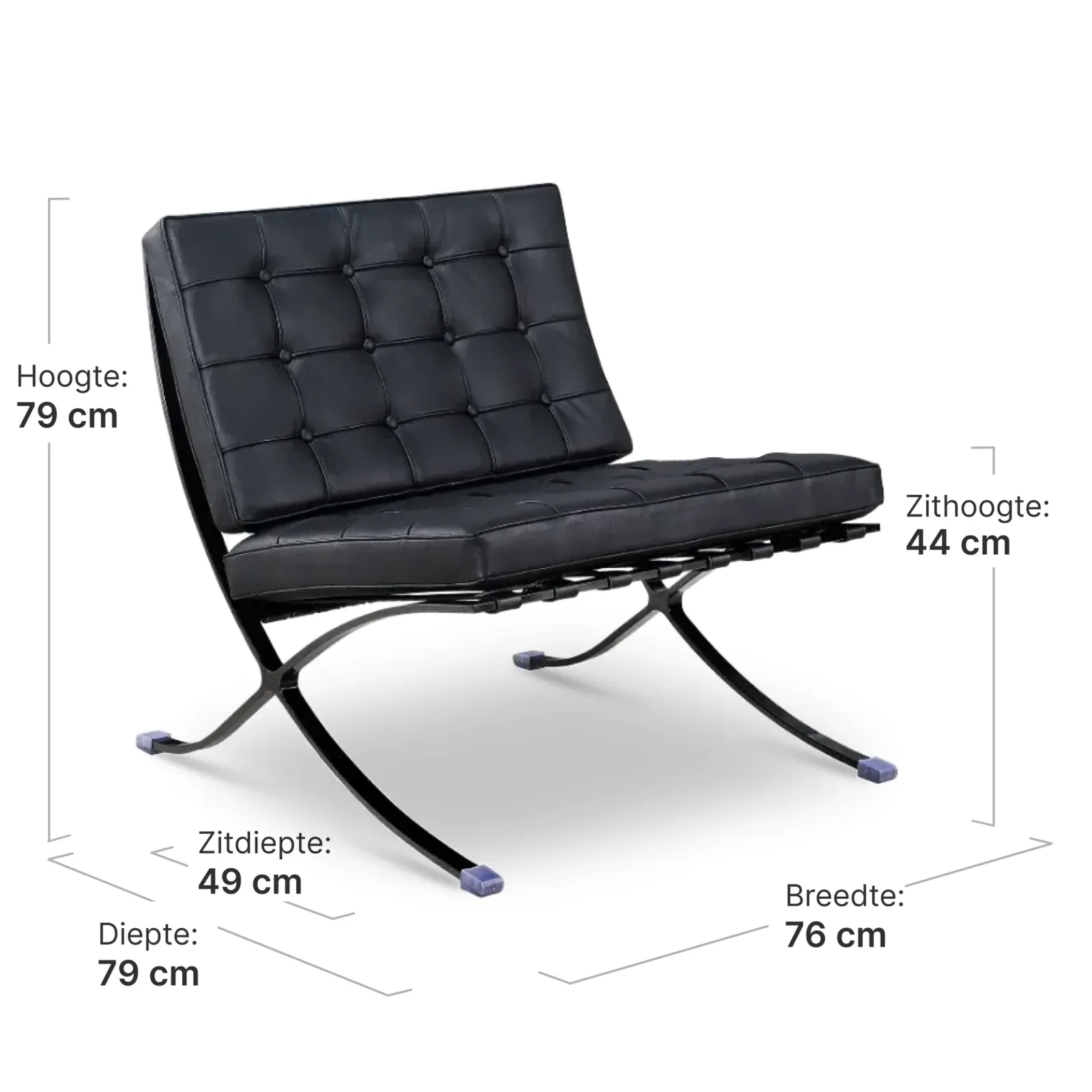 Paviljoen Chair Luxe Full Black