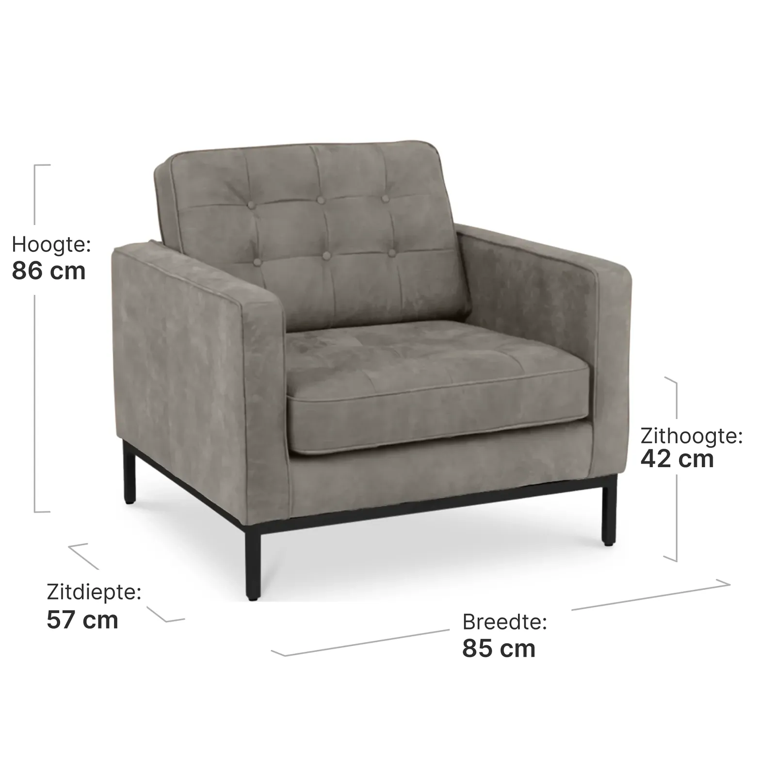 Italo Chair Elegant Silver/Grey Velvet
