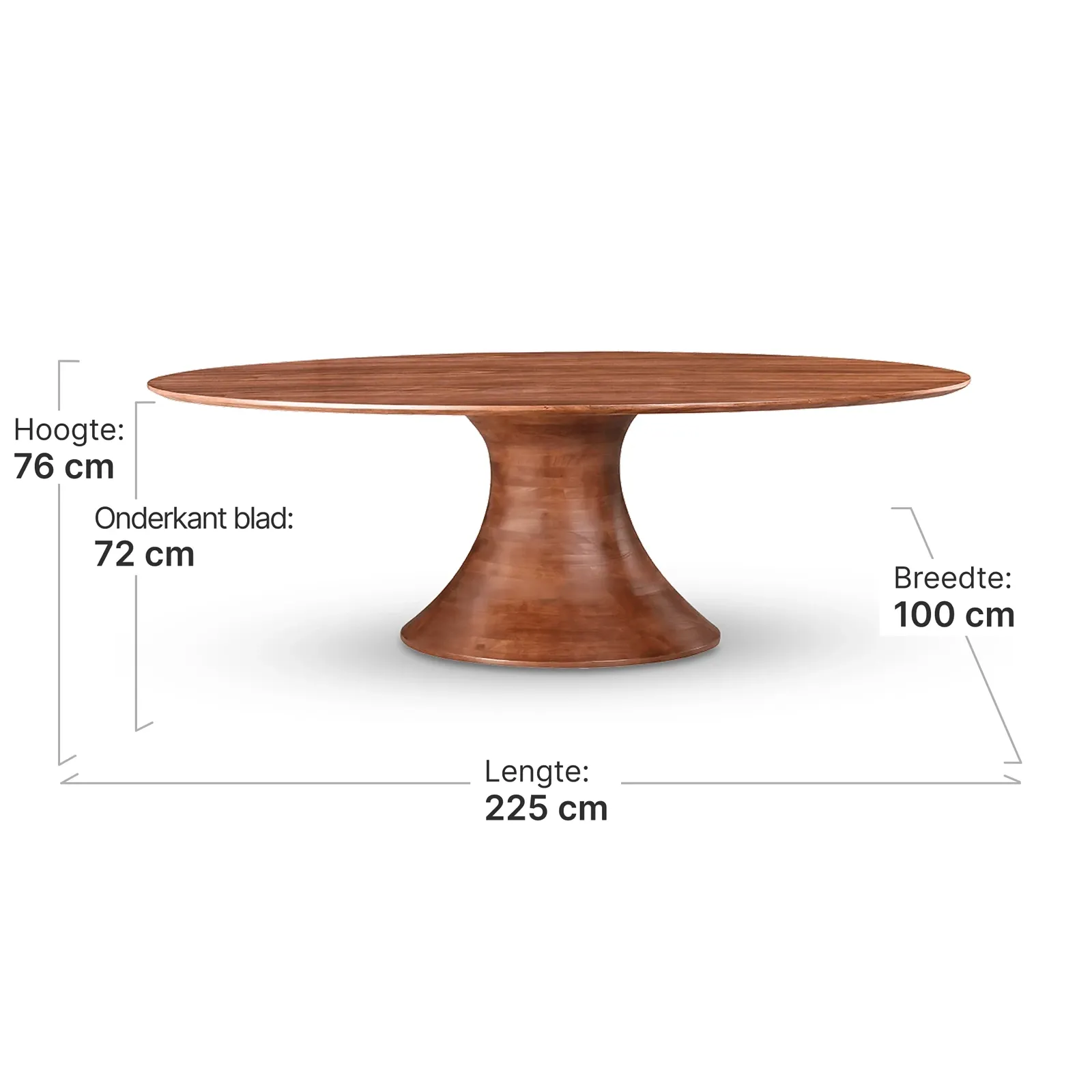 Ovale Tulip Eettafel | Walnoot