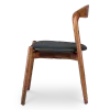 Bow Eetkamerstoel | Walnoot Hout | Zwart PU Leer