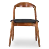 Bow Eetkamerstoel | Walnoot Hout | Zwart PU Leer