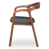 Artson Eetkamerstoel | Walnoot Hout | Zwart PU Leer