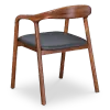 Artson Eetkamerstoel | Walnoot Hout | Zwart PU Leer