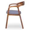 Artson Chair Notenhout Grijs Linnen zijaanzicht