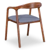 Artson Chair Notenhout Grijs Linnen zijaanzicht
