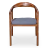 Artson Chair Notenhout Grijs Linnen vooraanzicht