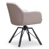 Draaibare Eetkamerstoel Nord | Taupe Sheepskin Taupe Leer  | Zwart Onderstel