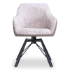 Draaibare Eetkamerstoel Nord | Taupe Sheepskin Taupe Leer  | Zwart Onderstel