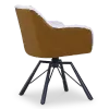 Draaibare Eetkamerstoel Nord | Taupe Sheepskin Cognac Leer  | Zwart Onderstel
