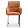 Eetkamerstoel Met Wieltjes Modar | Terracotta Chenille