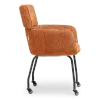 Eetkamerstoel Met Wieltjes Modar | Terracotta Chenille