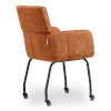 Eetkamerstoel Met Wieltjes Modar | Terracotta Chenille