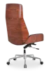 Bureaustoel Charles Zwart Leer, Palissander Hout