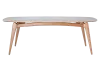 Eettafel Japandi Deens Ovaal Wit Keramiek | Naturel Onderstel