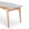 Eettafel Japandi Deens Ovaal Wit Keramiek | Naturel Onderstel