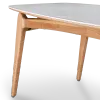 Eettafel Japandi Deens Ovaal Wit Keramiek | Naturel Onderstel