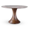 Ronde Tulip Eettafel Antraciet Keramiek Walnoot Onderstel