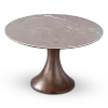 Ronde Tulip Eettafel Antraciet Keramiek | Walnoot Onderstel