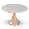 Ronde Tulip Eettafel Wit Keramiek | Naturel Onderstel