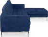 Florence Knoll Hoekbank Kings Blue Velvet (Hoek Links)