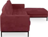 Florence Knoll Hoekbank Bordeaux Red Velvet (Hoek Links)