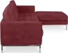 Florence Knoll Hoekbank Bordeaux Red Velvet (Hoek Links)