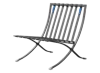 Barcelona Chair XL Blauw Velvet Set | Inclusief Voetenbank | Zwart Frame